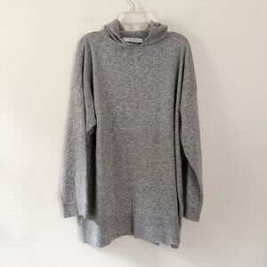 kaos italy / heather gray knit sweater with hood L